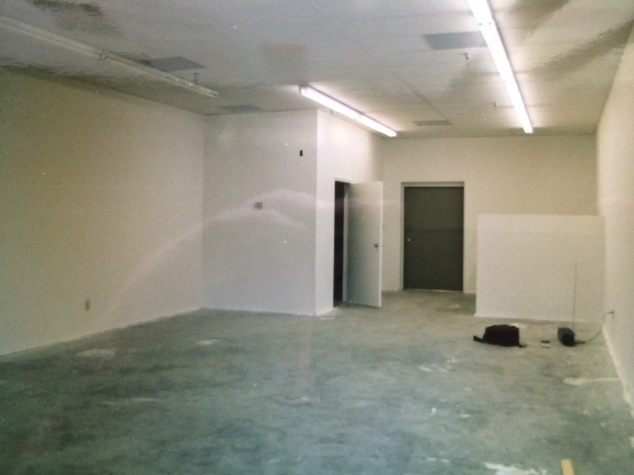 Inside Rocket Comics during construction, August 1991