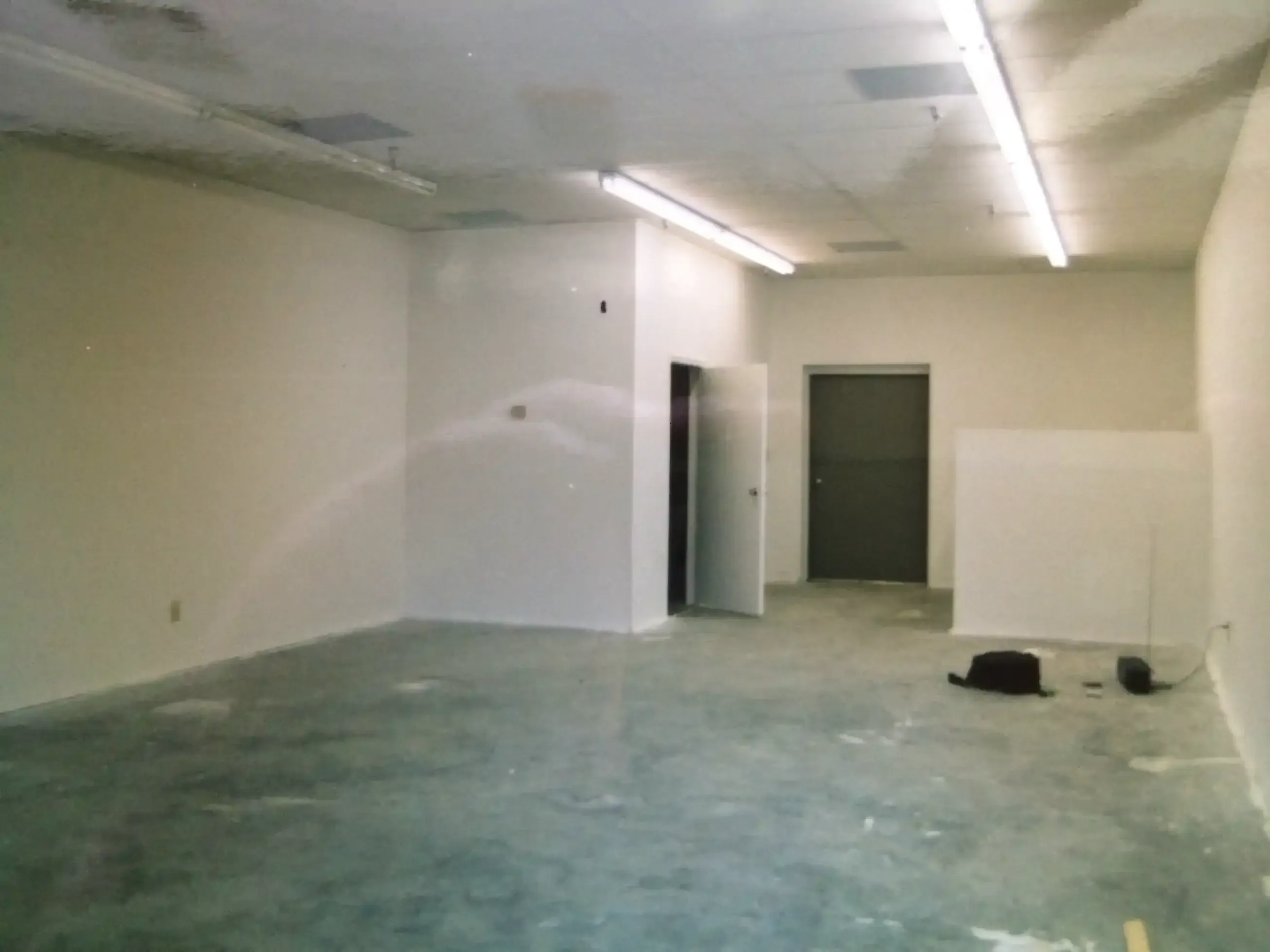 Inside Rocket Comics during construction, August 1991