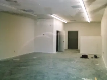 Inside Rocket Comics during construction, August 1991