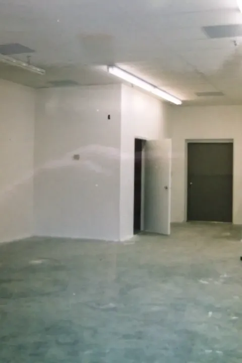 Inside Rocket Comics during construction, August 1991