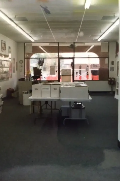 A view of Rocket Comics from the back door